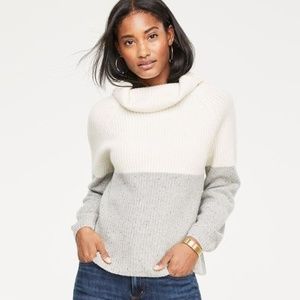 Ann Taylor 100% Cashmere Colorblock Sweater